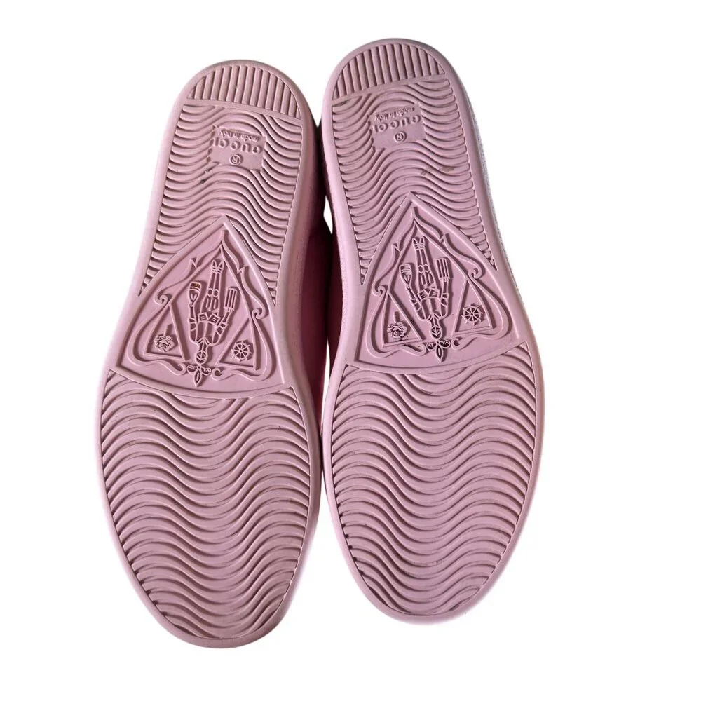 Gucci Ace Interlocking GG Perforated Sneaker Rose Pink Size 37 - Picture 7 of 12